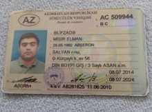 Sürücülük vəsiqəsi tapılıb