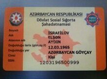 Dövlət sosial sığorta kartı tapılıb