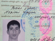 Hərbi bilet tapılıb