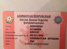 Dövlət Sosial Sığorta kartı tapılıb