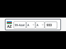 Avtomobil qeydiyyat nişanı - 99-AA-933