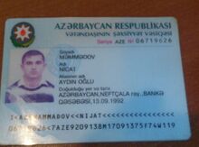 Şəxsiyyət vəsiqəsi tapılıb