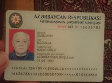 Şəxsiyyət vəsiqəsi tapılıb