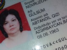 Şəxsiyyət vəsiqəsi tapılıb
