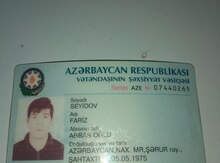Şəxsiyyət vəsiqəsi tapılıb
