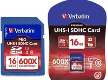 Yaddaş kartı "SD Verbatim 600X 90MBs 16GB"