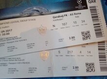 "Qarabağ-Roma" oyununa bilet
