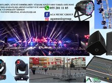 Musiqi, səs və işıq sistemləri avadanlıqlarının icarəsi