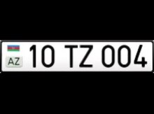 Avtomobil qeydiyyat nişanları 10-TZ-004