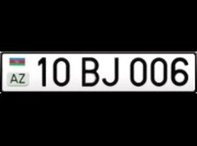 Avtomobil qeydiyyat nişanı - 10-BJ-006
