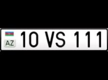 Avtomobil qeydiyyat nişanı - 10-VS-111