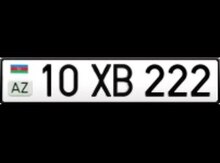 Avtomobil qeydiyyat nişanı - 10-XB-222
