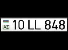 Avtomobil qeydiyyat nişani -10-LL-848