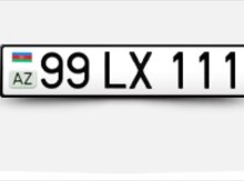 Avtomobil qeydiyyat nişanı - 99-LX-111