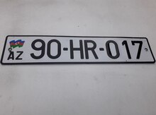 Avtomobil qeydiyyat nişanı - 90-HR-017