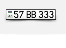 Avtomobil qeydiyyat nişanı - 57-BB-333