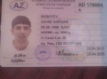 Sürücülük vəsiqəsi itib
