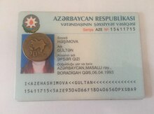 Şəxsiyyət vəsiqəsi tapılıb