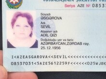 Şəxsiyyət vəsiqəsi tapılıb