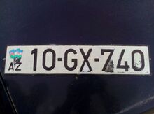 Avtomobil qeydiyyat nişanı - 10-GX-740