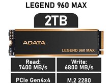 Adata Legend 960 Max 2TB PCIe Gen4 x4 M.2 2280 SSD with Heatsink, PS5 Compatible