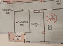 3-otaqlı yeni tikili, Nərimanov m., 117 m²