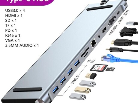 GALDOR 11 in 1 Type-C Station Multi USB 3.0 GALDOR 11 in 1 Type-C Station Multi USB 3.0