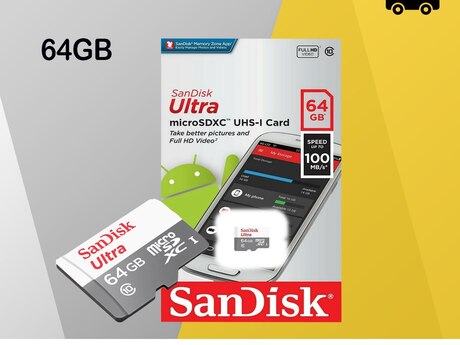 Sandisk Ultra 64GB Class 10 80Mbps Micro SD Kart və adapter