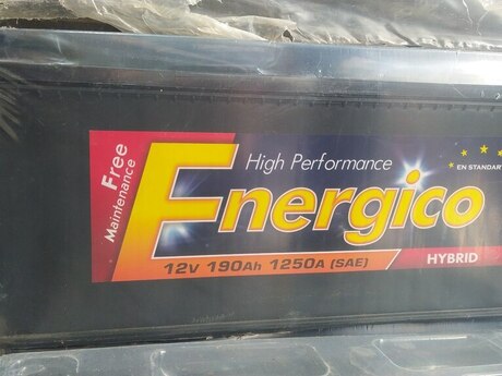 "Energi 12 volt 190 ah" akkumulyator 