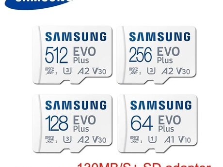 Mikro SD kart "Samsung Evo Plus 64GB, 128GB, 256GB, 512GB"