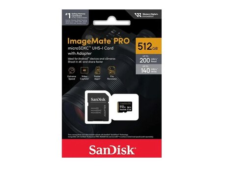 Mikro kart 4K "SanDisk ImageMate Pro" 512GB Mikro kart 4K "SanDisk ImageMate Pro" 512GB