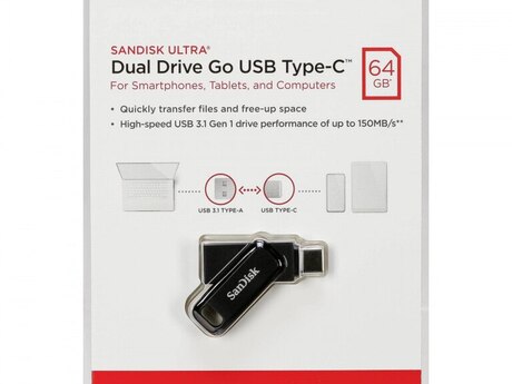Flaş kart "SanDisk 64GB Ultra Dual Drive Go USB Type-C Flash"