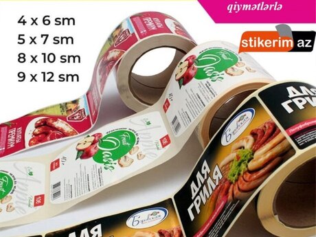 Etiket, stiker, yapışqan çapı Etiket, stiker, yapışqan çapı