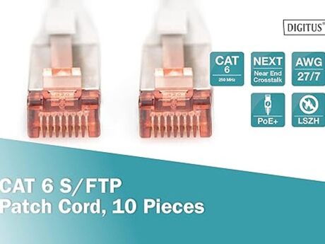 Digitus LAN Cable Cat 6, 5 m RJ45 Network Cable Digitus LAN Cable Cat 6, 5 m RJ45 Network Cable
