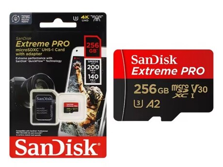 Sandisk Extreme Pro 256 GB Micro kart