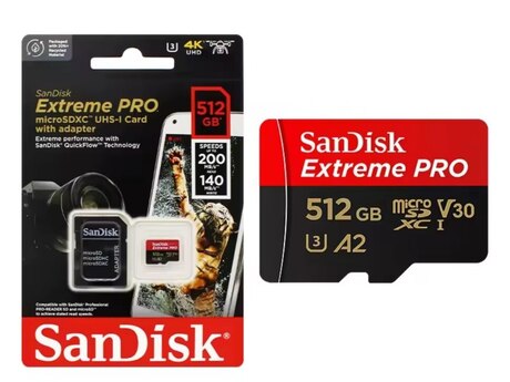 Mikro kart "Sandisk Extreme Pro 512 GB"