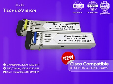 Cisco Compatible 1G SFP BX U / BX D 20km