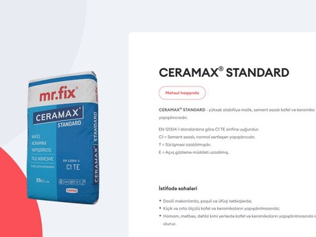 "Ceramax Standard" kafel keramika yapışdırıcısı