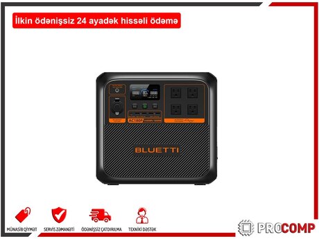 Portativ günəş elektrik stansiyası "Bluetti AC180P Portable Power Station 1800W/1440Wh AC180P/AZ