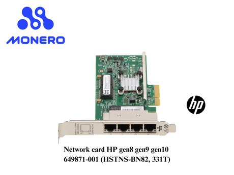 Server şəbəkə kartı "Network card HP gen8 gen9 gen10 649871-001 (HSTNS-BN82, 331T)"