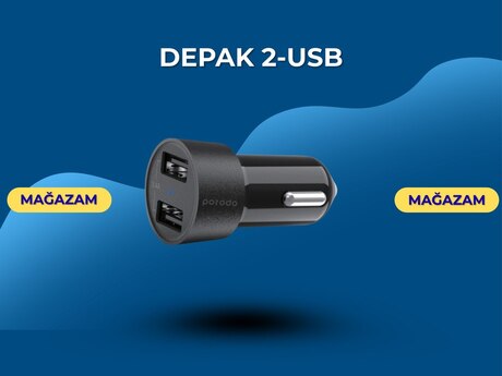 "Depak 2-usb" avtomobil adapteri