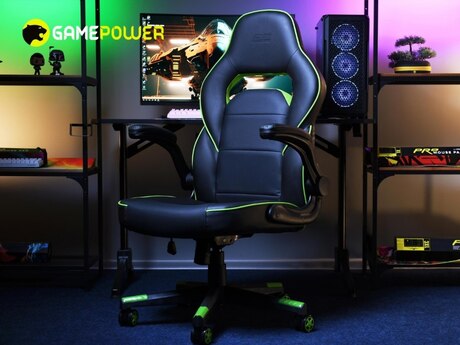 Oyun kreslosu "KRESLO GAMING 2E CHAIR HEBI BK/GREEN" Oyun kreslosu "KRESLO GAMING 2E CHAIR HEBI BK/GREEN"