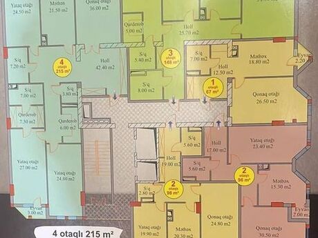 Azadlıq Prospektidə 4 otaqlı yeni tikili mənzil satılır, 150 m², 305 000 AZN, şəkil 4 / 12