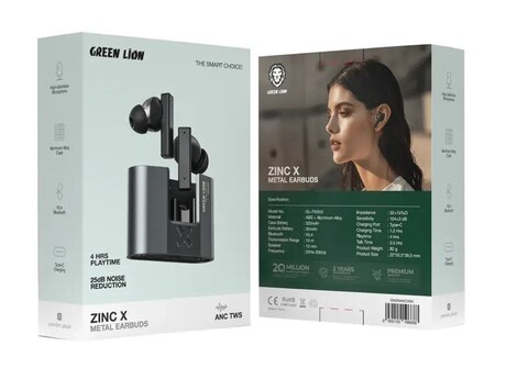 Green Lion ZINC X Metal Earbuds TWS with ANC 