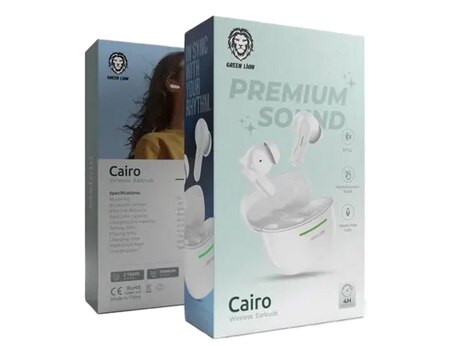 Green Lion Cairo Wireless Earbuds white