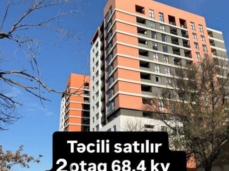 2-otaqlı yeni tikili, Qara Qarayev m., 68.4 m²