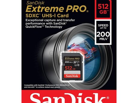 SD Kart "SanDisk 512GB Extreme PRO SDXC UHS-I Card - V30, 4K UHD, SD Card - SDSDXXD-512G-GN4IN " SD Kart "SanDisk 512GB Extreme PRO SDXC UHS-I Card - V30, 4K UHD, SD Card - SDSDXXD-512G-GN4IN "
