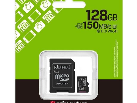 MikroSD Kingston 128GB microSDXC Canvas Select Plus Gen3 150MB/s A1 Card + Adapter (SDCS3/128GB)
