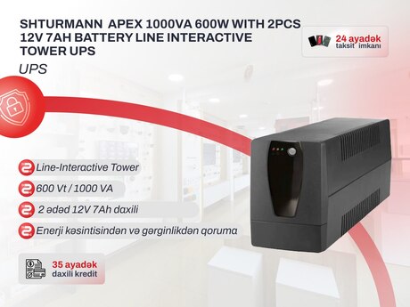UPS SHTURMANN APEX 1000VA 600W UPS SHTURMANN APEX 1000VA 600W
