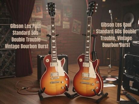 Gibson Les Paul Standard 50s və 60s Double Trouble, Vintage Bourbon Burst Gibson Les Paul Standard 50s və 60s Double Trouble, Vintage Bourbon Burst